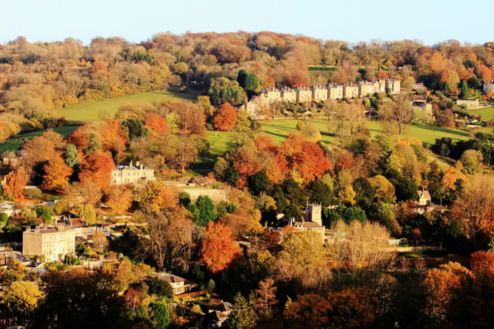 Autumn colours on the hillside above Bath