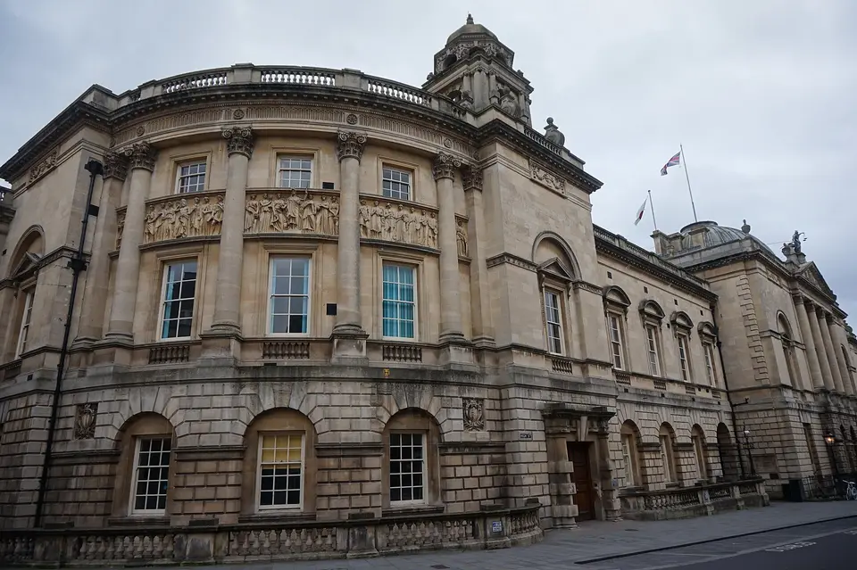 Bath Guildhall, home of the Bath Record Office, from the High Street