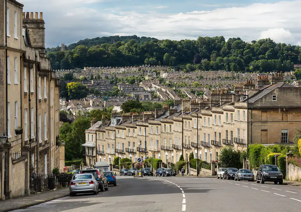 Terraces climbing Bathwick Hill, Bath