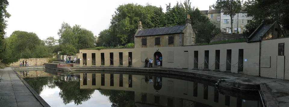Cleveland Pools seen from the River Avon, Bath