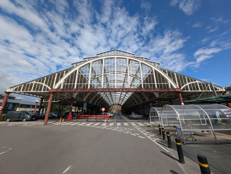 Green Park Station's iron roof and car park, Bath
