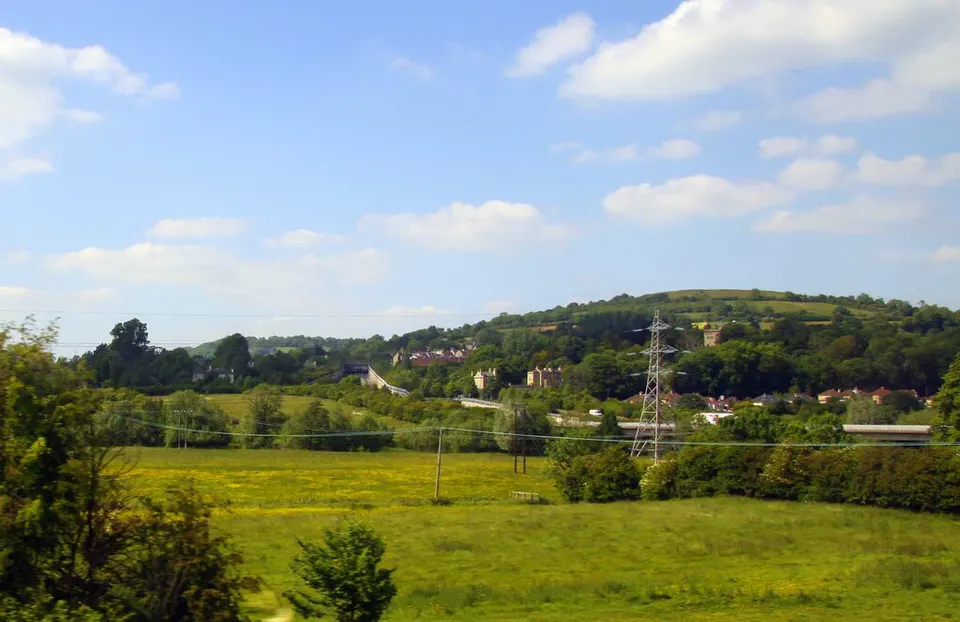 Field towards the A4 at Lambridge, Bath