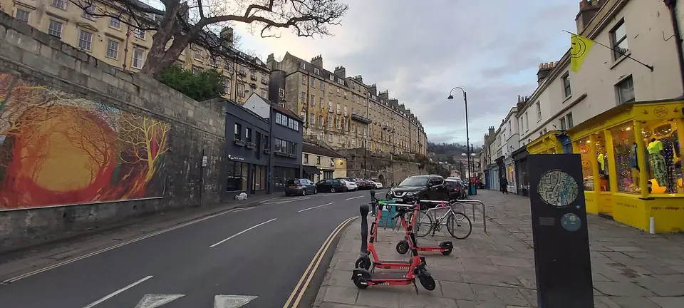 Walcot Street, Bath, the run of independent shops where Landrace bakes