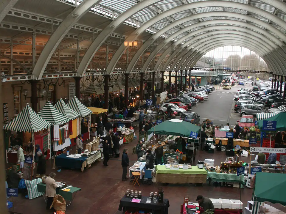Saturday market under the Green Park Station roof, Bath