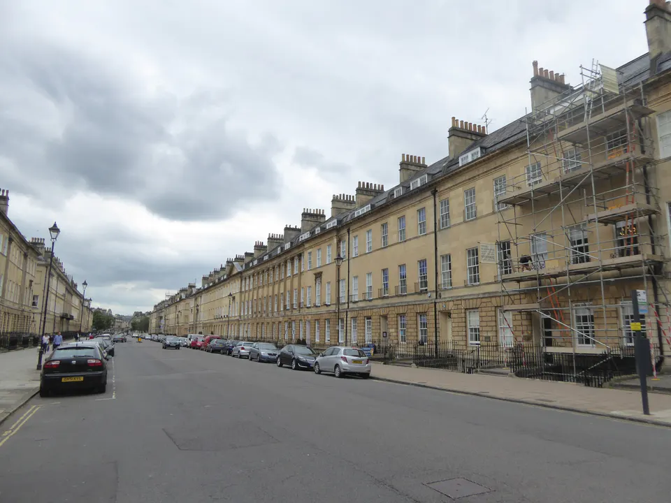 Scaffolding on Great Pulteney Street, Bath