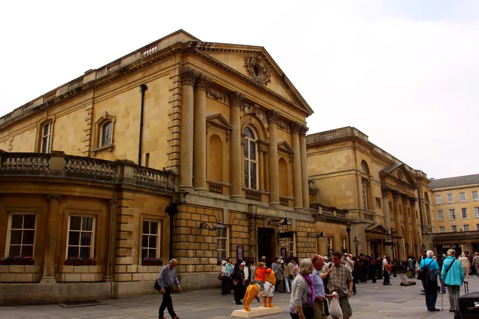 Roman Baths and Pump Room from the Abbey Church Yard, Bath