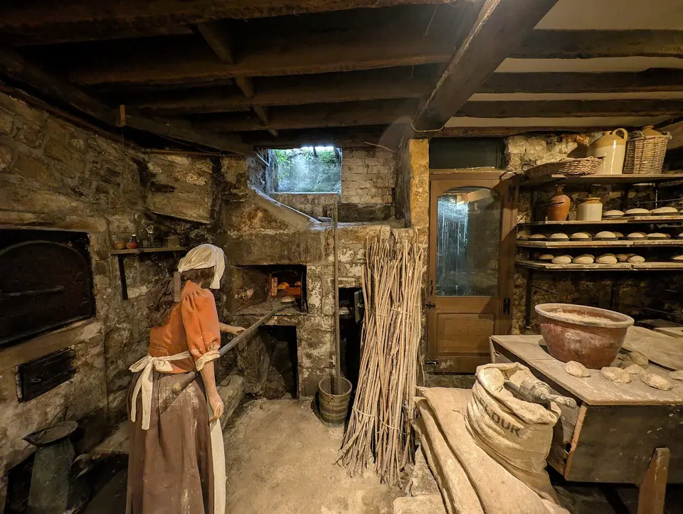 The old kitchen in the cellar museum under Sally Lunn's, Bath