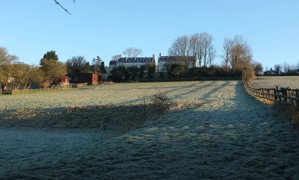 Frosty field below Southdown, Bath